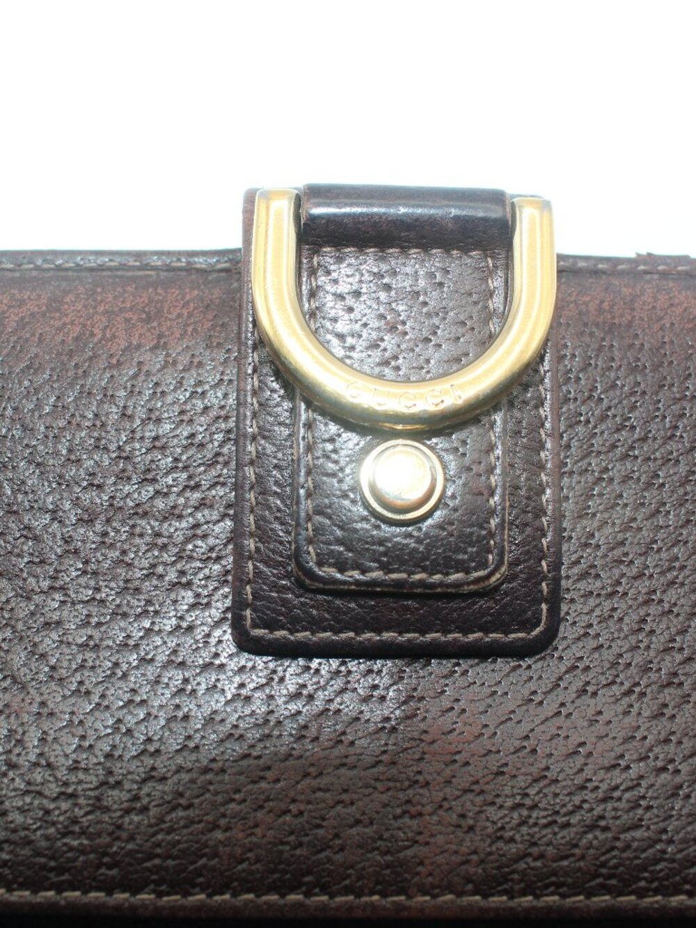 Gucci Beige Brown GG Canvas Long Wallet Gold Tone D Ring - Picture 7 of 11
